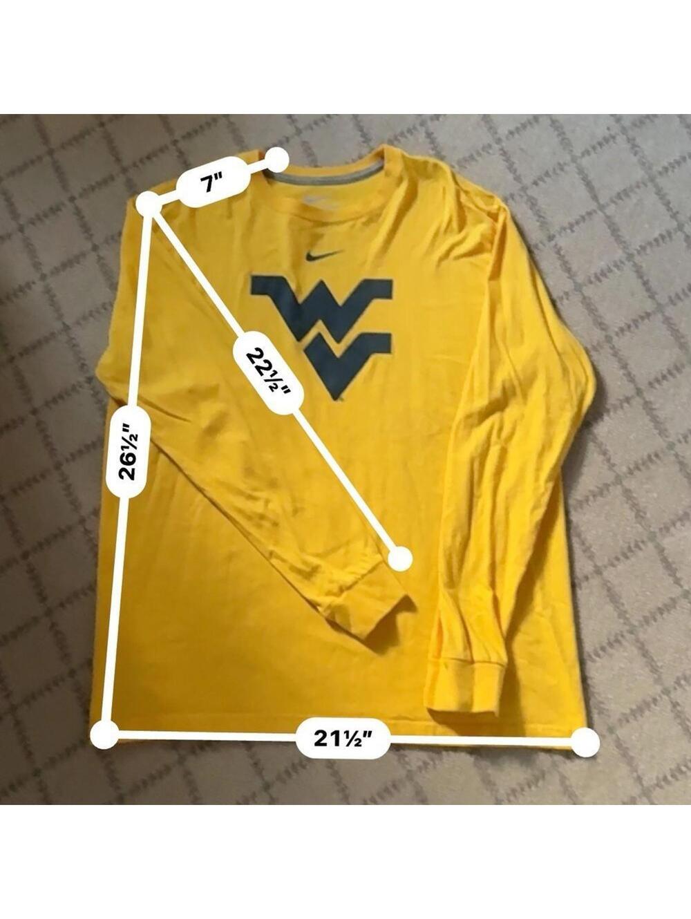 Nike Team Vintage West Virginia Mountaineers Long sleeve T-shirt in yellow XL - Picture 5 of 6